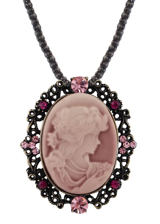 Gun Cameo Lady Victorian Pendant Necklace Alilang Necklaces Gun Cameo Lady Victorian Pendant Necklace Alilang Necklaces