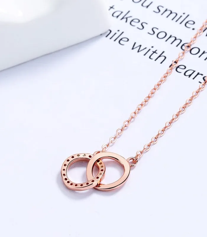Interlocked Circles 925 Sterling Silver Necklace Refined by AnnaKaci Necklaces Interlocked Circles 925 Sterling Silver Necklace Refined by AnnaKaci Necklaces