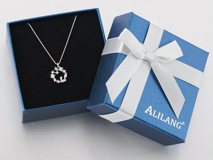 Necklaces Alilang Alilang Wreath Pendant Necklace S925 Sterling Silver Necklace Glitzy Rhinestone Zircon Leaf Necklace Valentines Day Anniversary Jewelry Gift for Women Mother Wife