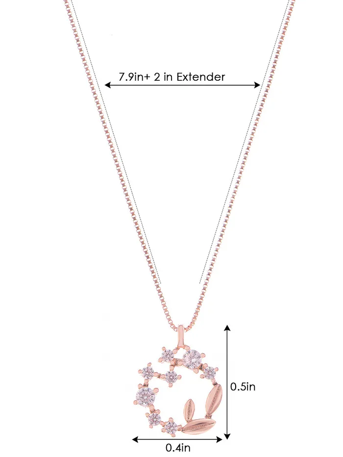 Necklaces Alilang Alilang Wreath Pendant Necklace S925 Sterling Silver Necklace Glitzy Rhinestone Zircon Leaf Necklace Valentines Day Anniversary Jewelry Gift for Women Mother Wife