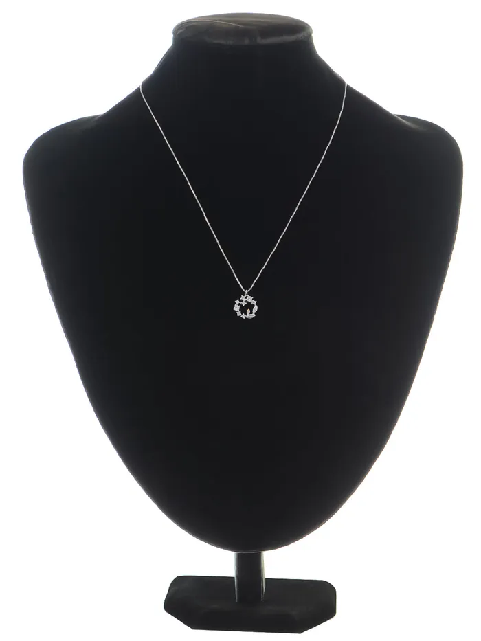 Necklaces Alilang Alilang Wreath Pendant Necklace S925 Sterling Silver Necklace Glitzy Rhinestone Zircon Leaf Necklace Valentines Day Anniversary Jewelry Gift for Women Mother Wife