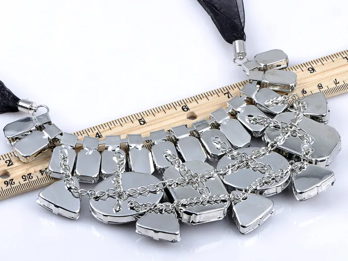 Necklaces Alilang Geometric Clustered Faceted Gem Able Glammed Bib Necklace Necklaces Alilang Geometric Clustered Faceted Gem Able Glammed Bib Necklace