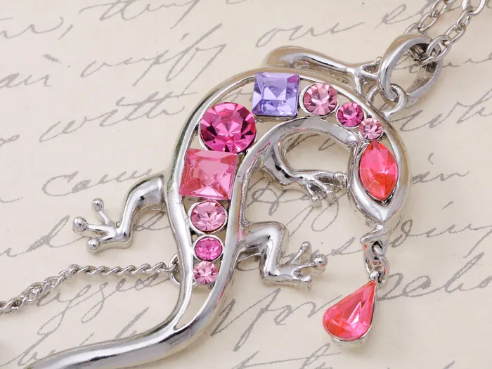 Necklaces Alilang Rose Elements Lizard Necklace Pendant Necklaces Alilang Rose Elements Lizard Necklace Pendant