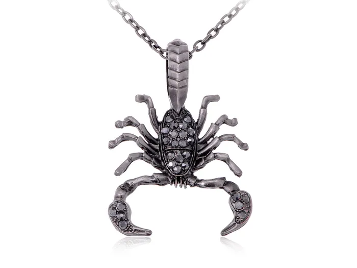 Necklaces Antique Grey Scorpio Scorpion Pendant Necklace Alilang