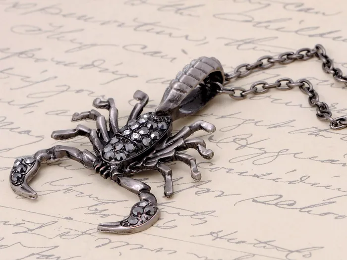 Necklaces Antique Grey Scorpio Scorpion Pendant Necklace Alilang Necklaces Antique Grey Scorpio Scorpion Pendant Necklace Alilang