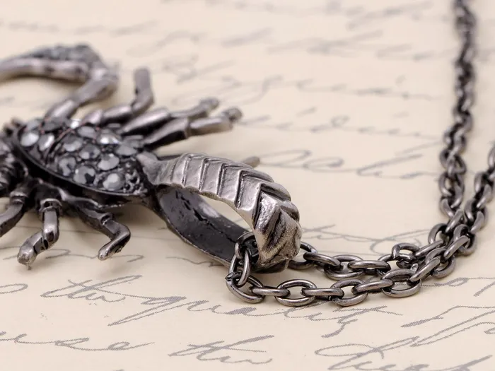 Necklaces Antique Grey Scorpio Scorpion Pendant Necklace Alilang Necklaces Antique Grey Scorpio Scorpion Pendant Necklace Alilang