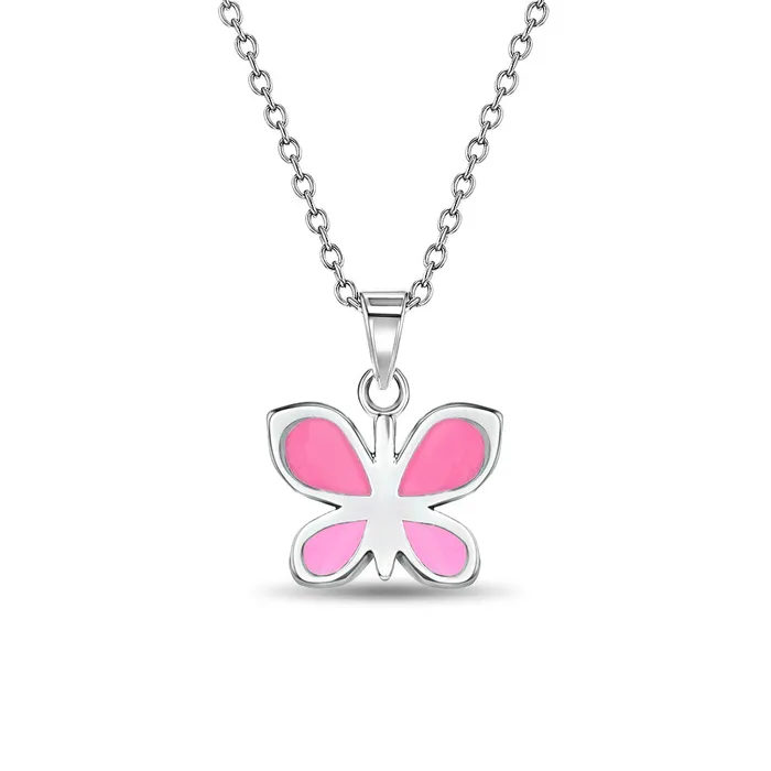 Necklaces Kids Necklaces Pendants The Perfect Butterfly Kids Childrens Girls PendantNecklace Enamel Sterling Silver