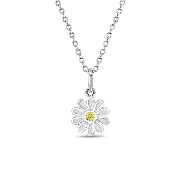 Necklaces Kids Necklaces Pendants The Perfect Daisy ToddlerKidsGirls Necklace Enamel Sterling Silver