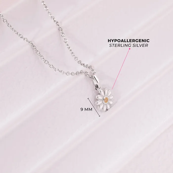 Necklaces Kids Necklaces Pendants The Perfect Daisy ToddlerKidsGirls Necklace Enamel Sterling Silver