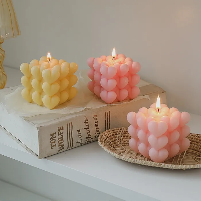 Necklaces Refined by AnnaKaci Heart Bubbles Cube Candle