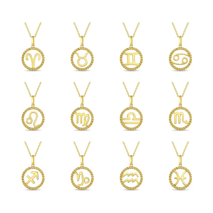 Split Necklaces 14k Gold Zodiac Coin Pisces Kids Childrens Girls PendantNecklace