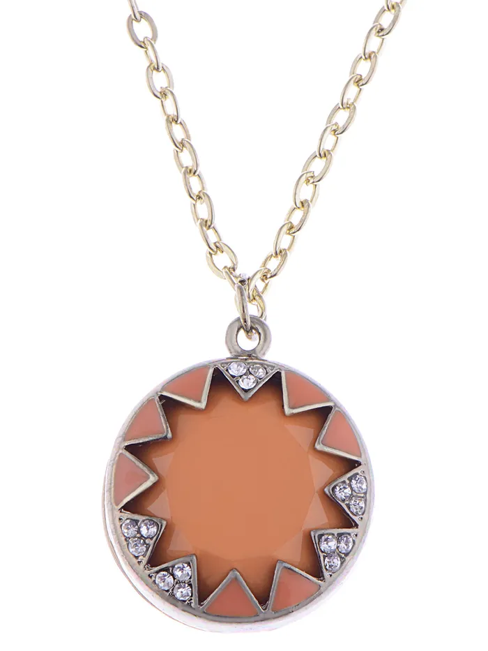 Yellow Orange Pendant Accented Necklace Alilang Necklaces